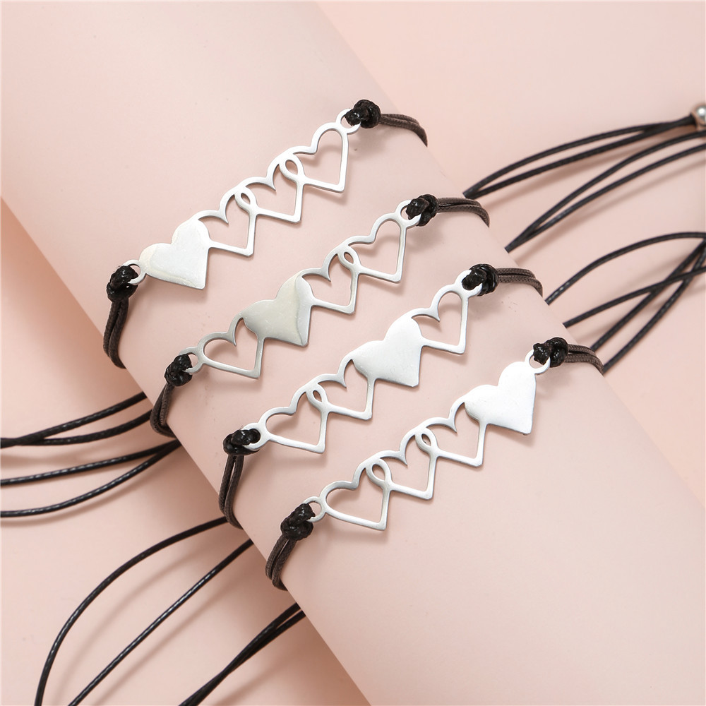 For Friend - Our Friendship Means the World to Me Heart to Heart String Bracelet