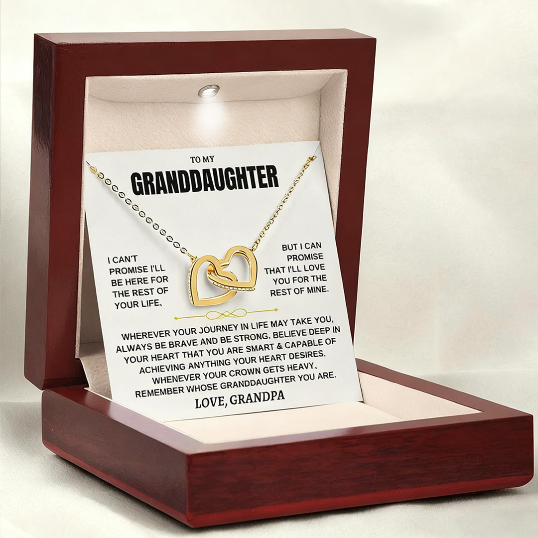 For Granddaughter - Love Made You My Granddaughter Heart-to-Heart Necklace