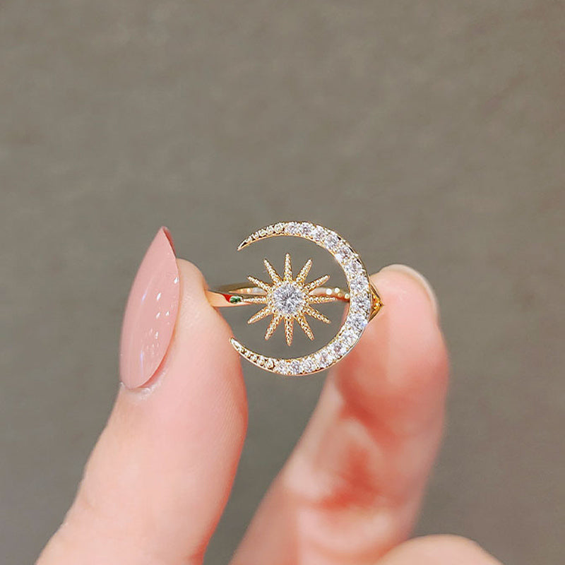 For Friend - S925 We Will Face Life Together We Are Best Friends Forever Sun Moon Star Ring
