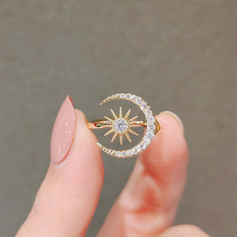 For Friend - S925 We Will Face Life Together We Are Best Friends Forever Sun Moon Star Ring