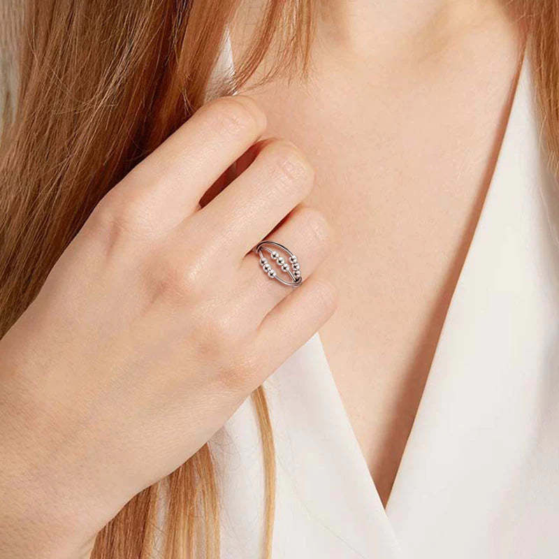 For Daughter - S925 Drive Away Your Anxiety Nine Beads Fidget Ring