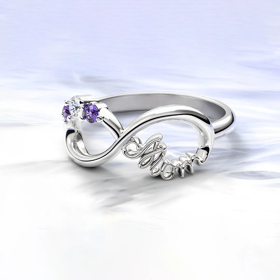 For Mother - We Love You Until Infinity Runs Out Infinite Love Custom Ring