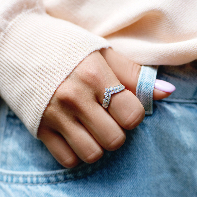 For Daughter - S925 You Are The Queen Of Your Own Destiny HerringboneCrown Ring