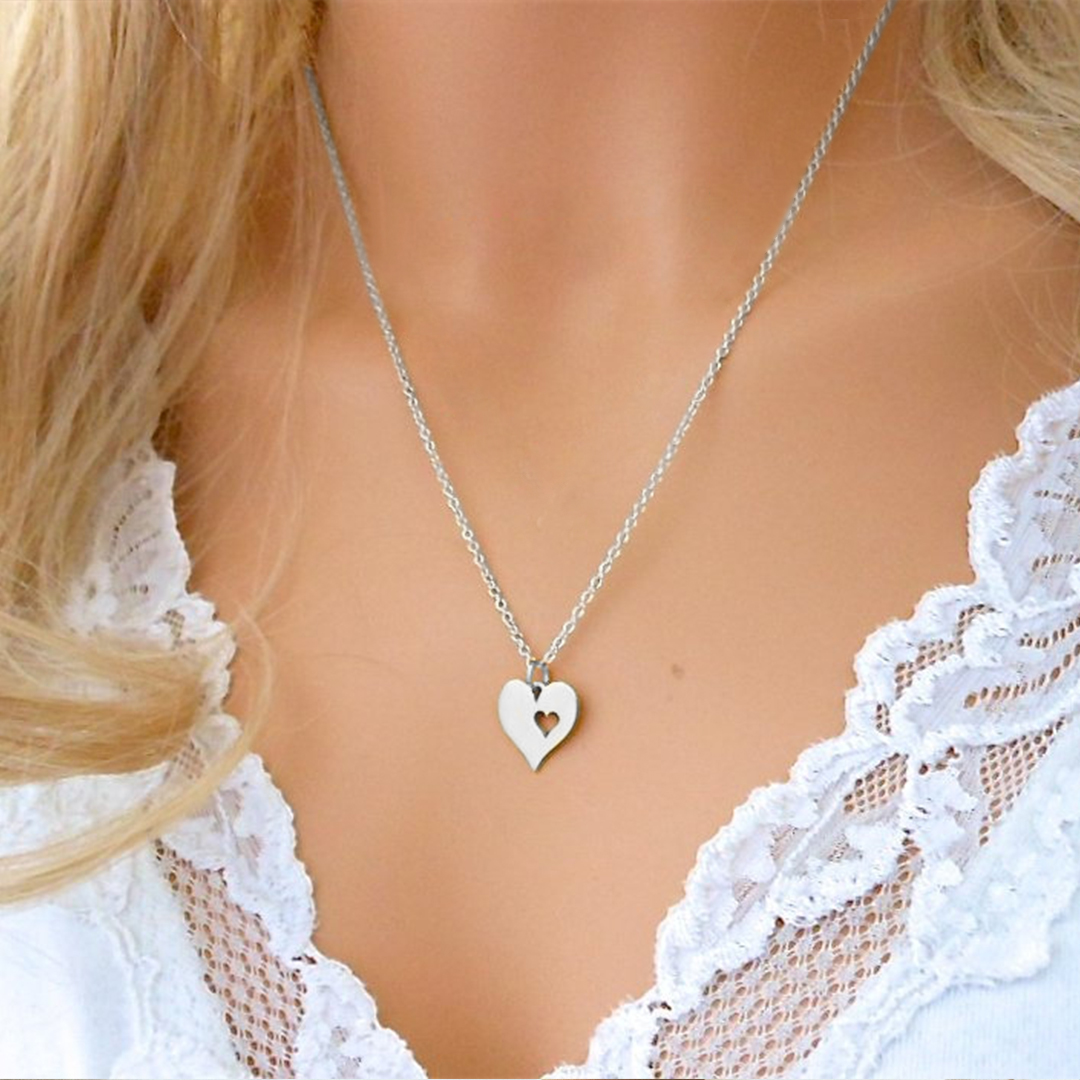 For Step Daughter - S925 You Didn't Grow Under My Heart But In Hollow Love Necklace