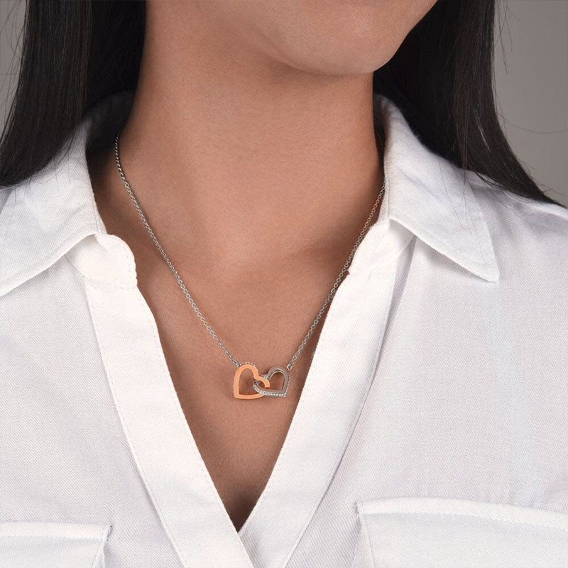 S925 The Love Between Mother And Daughter Is Forever Heart to Heart Necklace