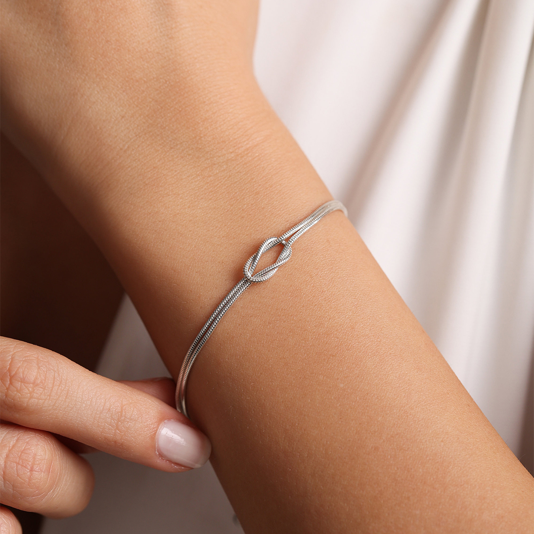 S925 Grandmother & Granddaughter Forever Lnked Together Infinity Knot Bracelet