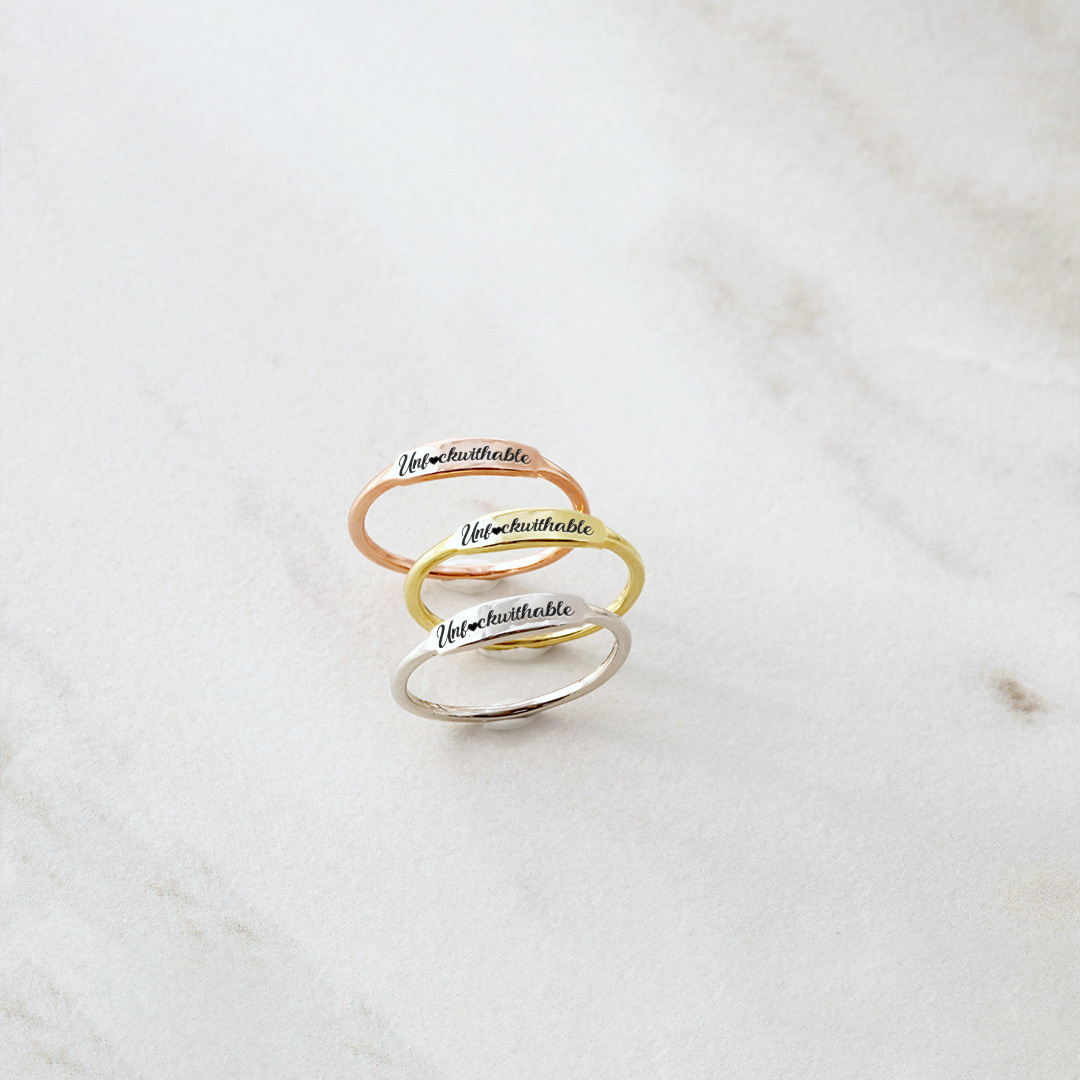 Unf💗ckwithable Can’t Be Knocked Down Horizontal Bar Ring