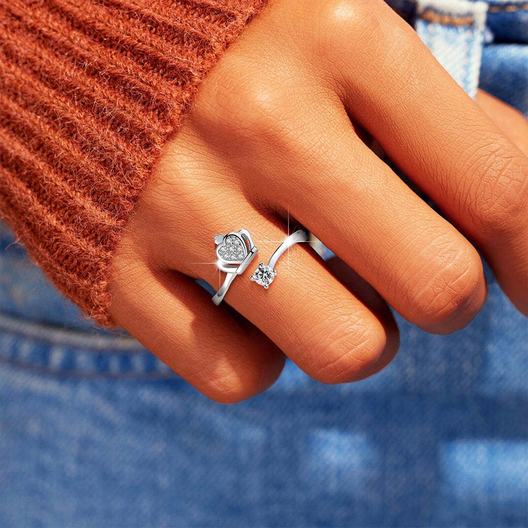 For Daughter - S925 Straighten Your Crown Solitaire Ring