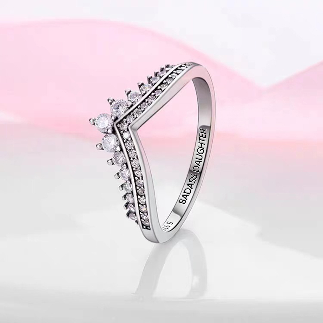 S925 Awesome Mother and Daughter Crown Ring