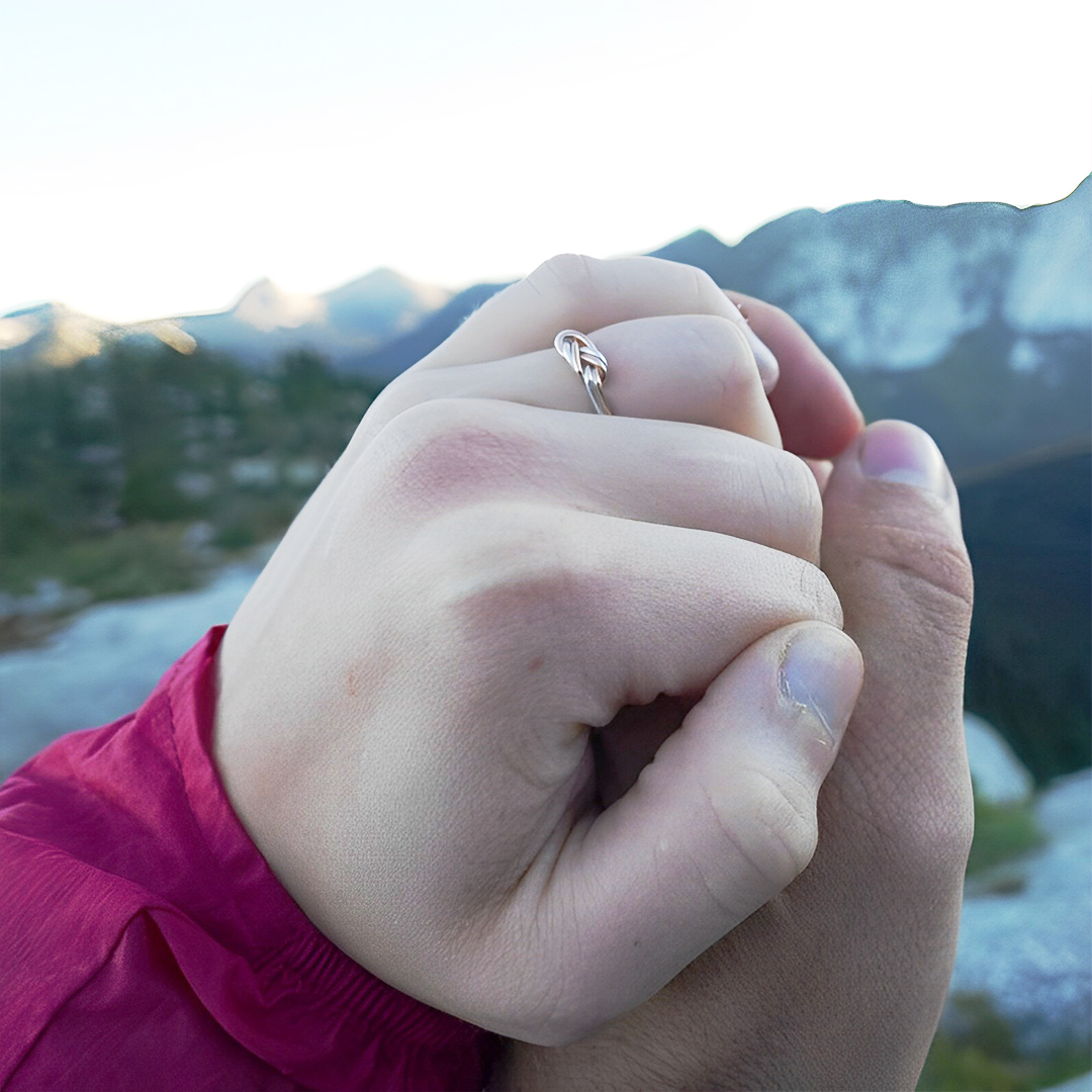 S925 You'll Reach The Peak Of Your Dreams Rock Climbing Knot Ring