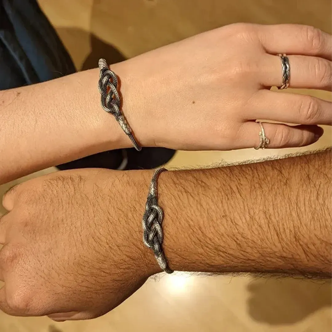 For Son/ Grandson - Mother/ Grandmother And Son/ Grandson Forever Linked Together Celtic Knot Braided Bracelet