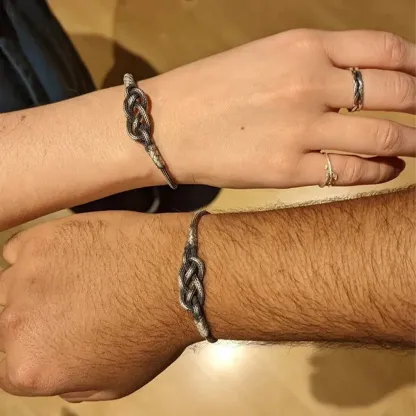 For Son/ Grandson - Mother/ Grandmother And Son/ Grandson Forever Linked Together Celtic Knot Braided Bracelet