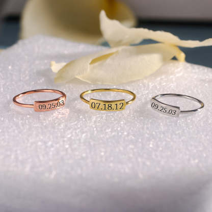 Custom Delicate Dainty Bar Ring