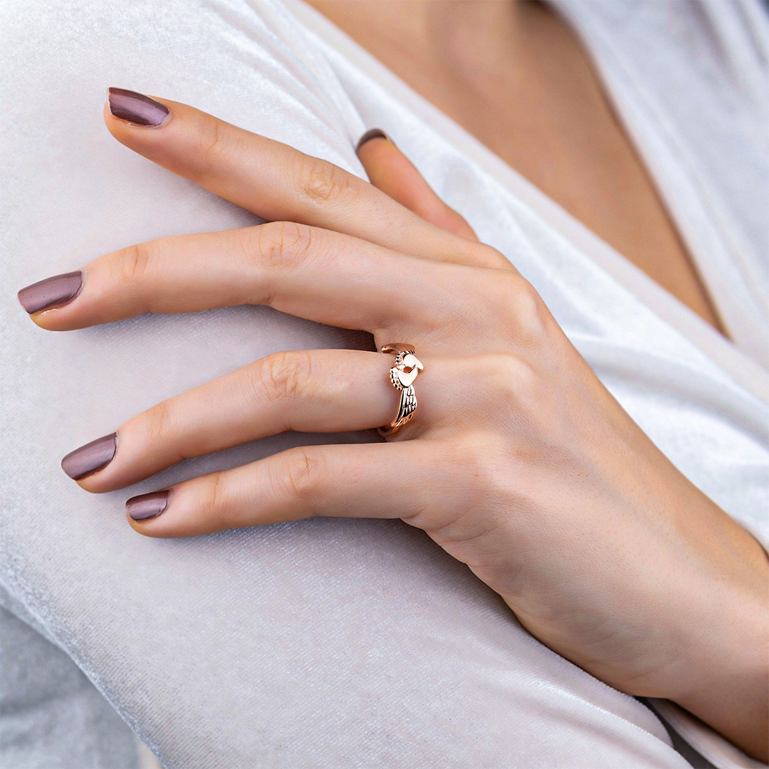 For Memorial - S925 Mama of an Angel Footprint Ring