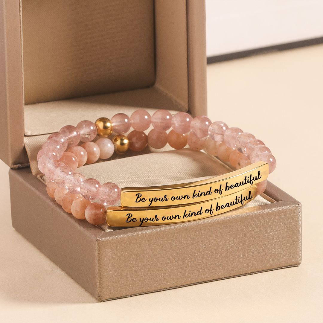 For friend- Be Yourself Bead Engraving Bracelet