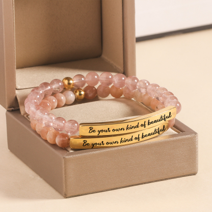 For friend- Be Yourself Bead Engraving Bracelet