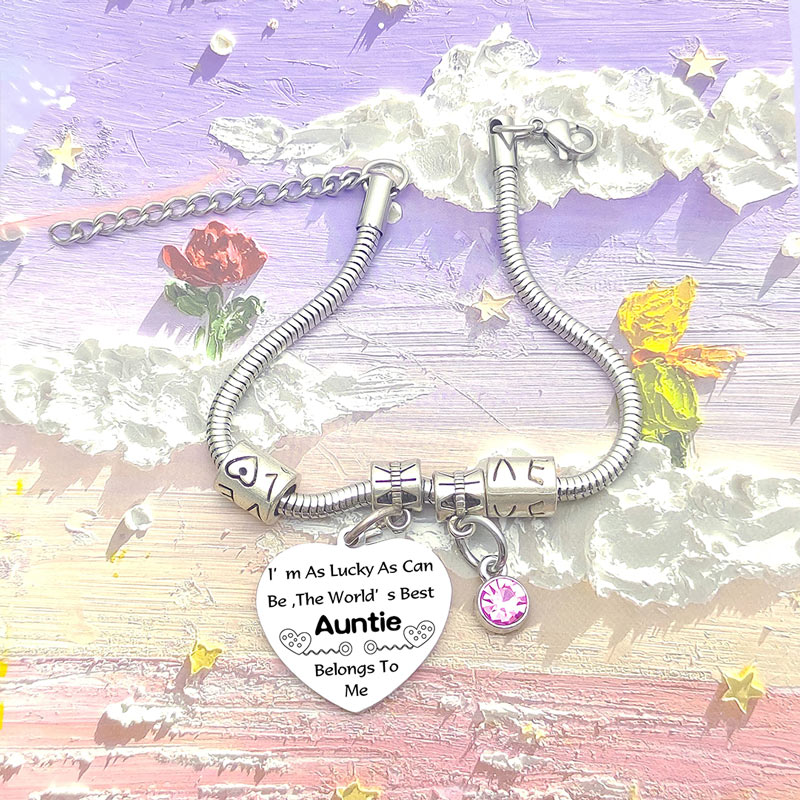 For Aunt - The Love Between Aunt & Niece Is Forever Pendant Bracelet
