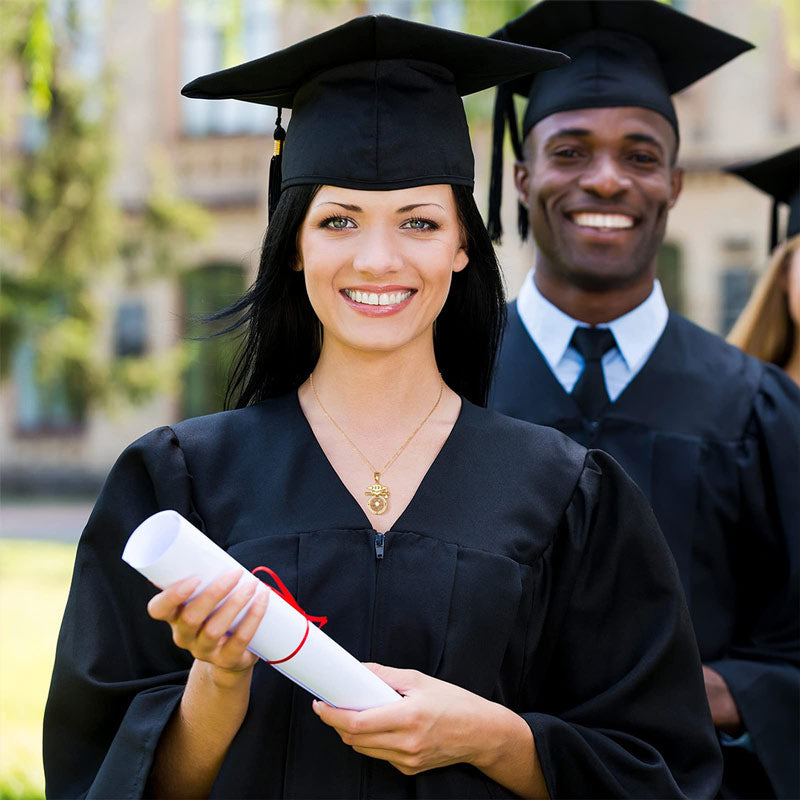 S925 Congratulations Class of 2023 Bachelor Cap Compass Necklace
