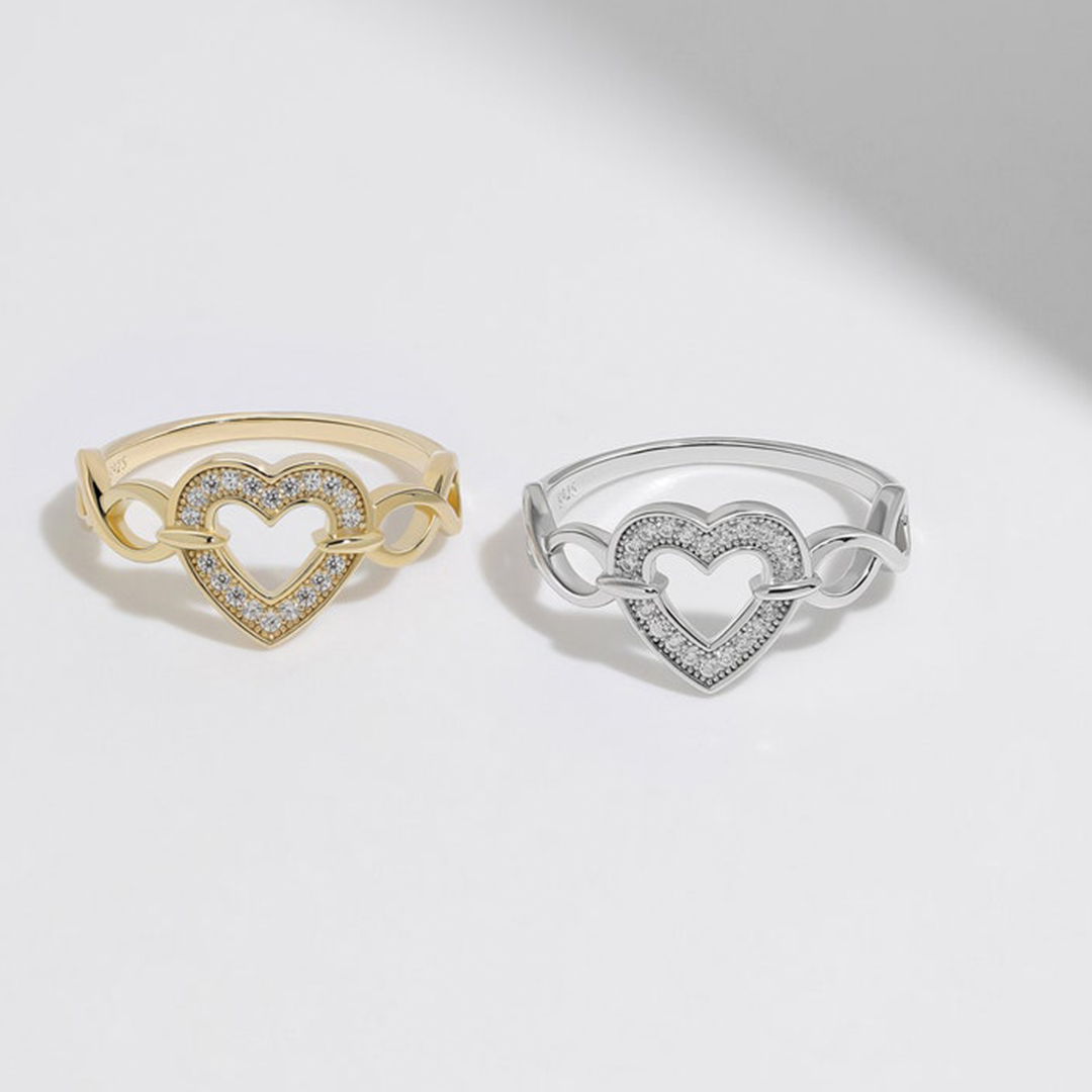 S925 Aunt and Niece Big Love Double Infinity Ring