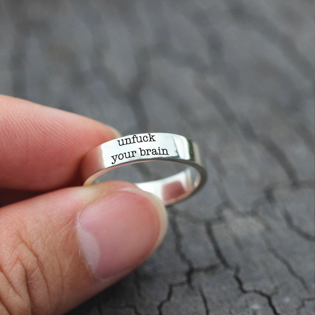 Unf❤️ck Your Brain Wide Band Ring