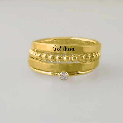 S925 Let Them Stacked Ring - 4 Rings Set