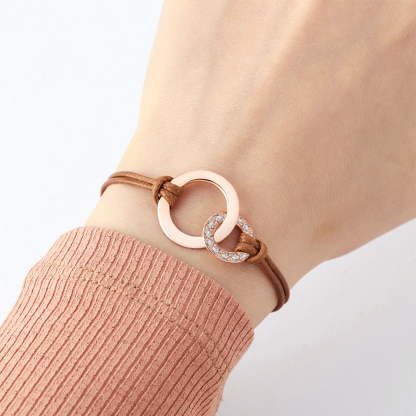 For Daughter-in-Law - Love Made You My Daughter Interlocking Diamond Bracelet