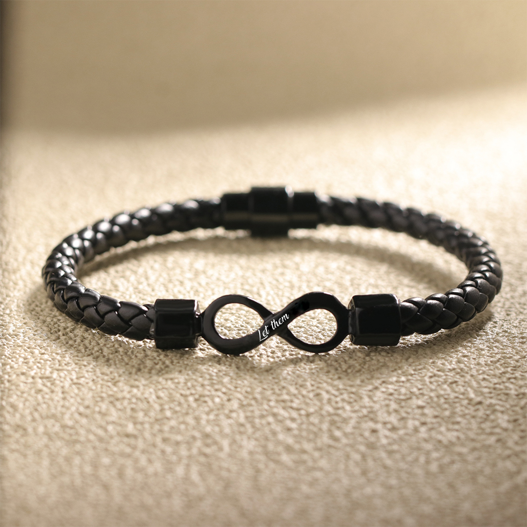 Let Them Ceramic Infinity Braided Bracelet