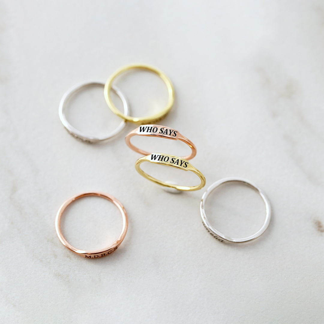 Who Says Dainty Bar Ring