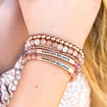 Maintain Balance Bead Lettering Bracelet