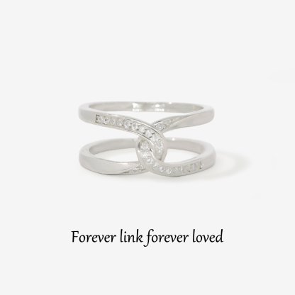 For Daughter - S925 Mother & Daughter Forever Linked Forever loved Cross Ring