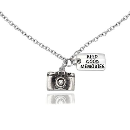 Life Is Like A Camera Card Message Necklace