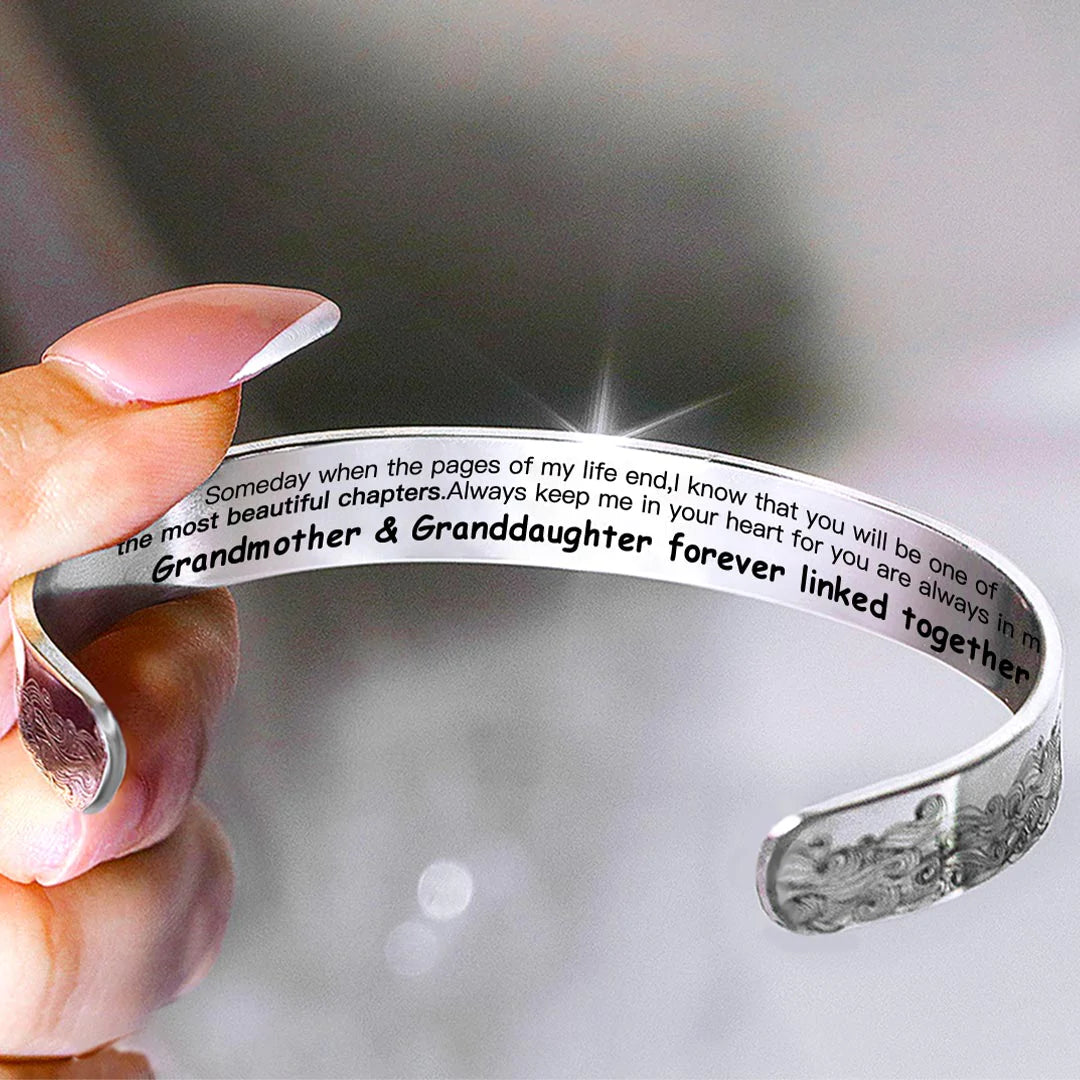 For Granddaughter - Grandmother & Granddaughter Forever Linked Together Wave Bracelet-37bracelet