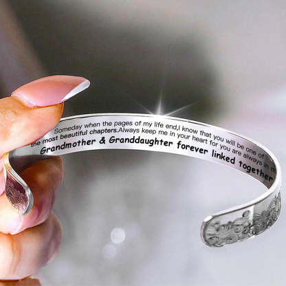 For Granddaughter - Grandmother & Granddaughter Forever Linked Together Wave Bracelet-37bracelet