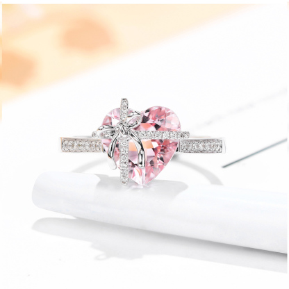 For Bonus Daughter -  I May Not Have Given You The Gift Of Life But Life Gave Me The Gift Of You Crystal Heart Ring