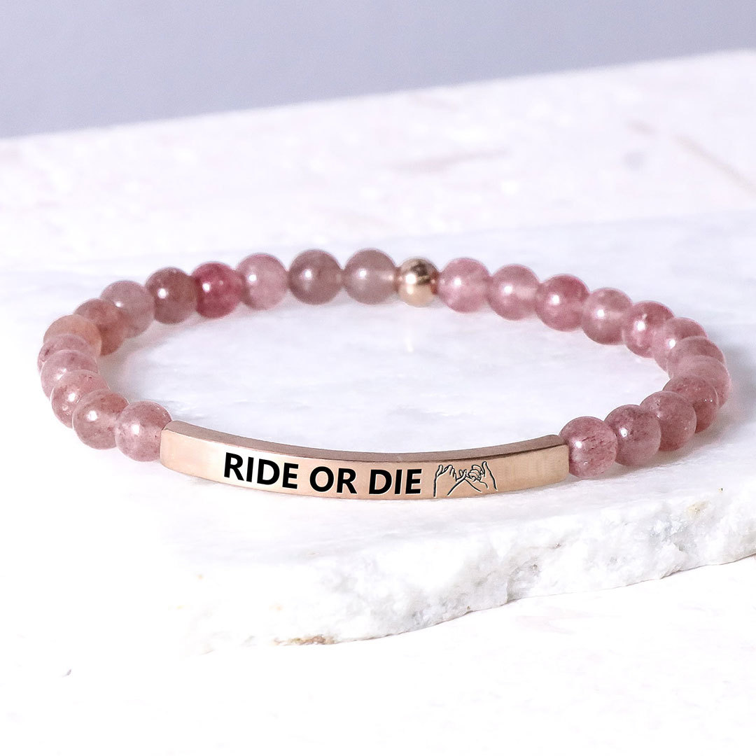 For Friend - Ride Or Die Bead I Pinky Promise Lettering Bracelet