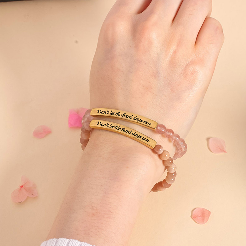 When The Days Get Hard, Don't Let Them Win Bead Lettering Bracelet