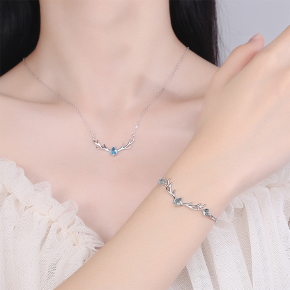 For Love -  My Hunt Was Over The Day I Met You Deer Antler Diamond Bracelet