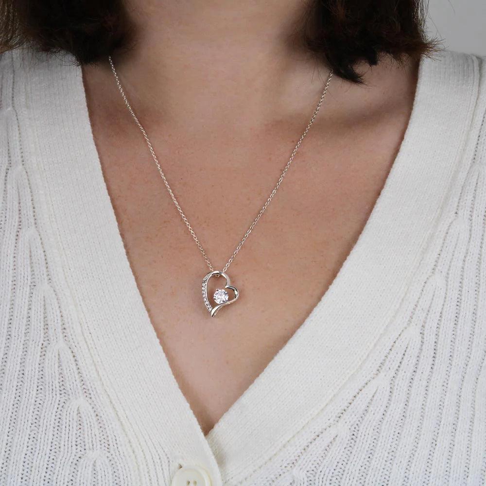 For Wife - I Love You Forever And Always Heart Necklace