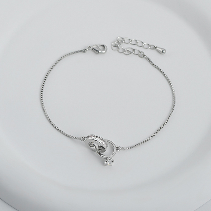 For Wife - S925 I Love You Forever And Always Interlocking Diamond Bracelet