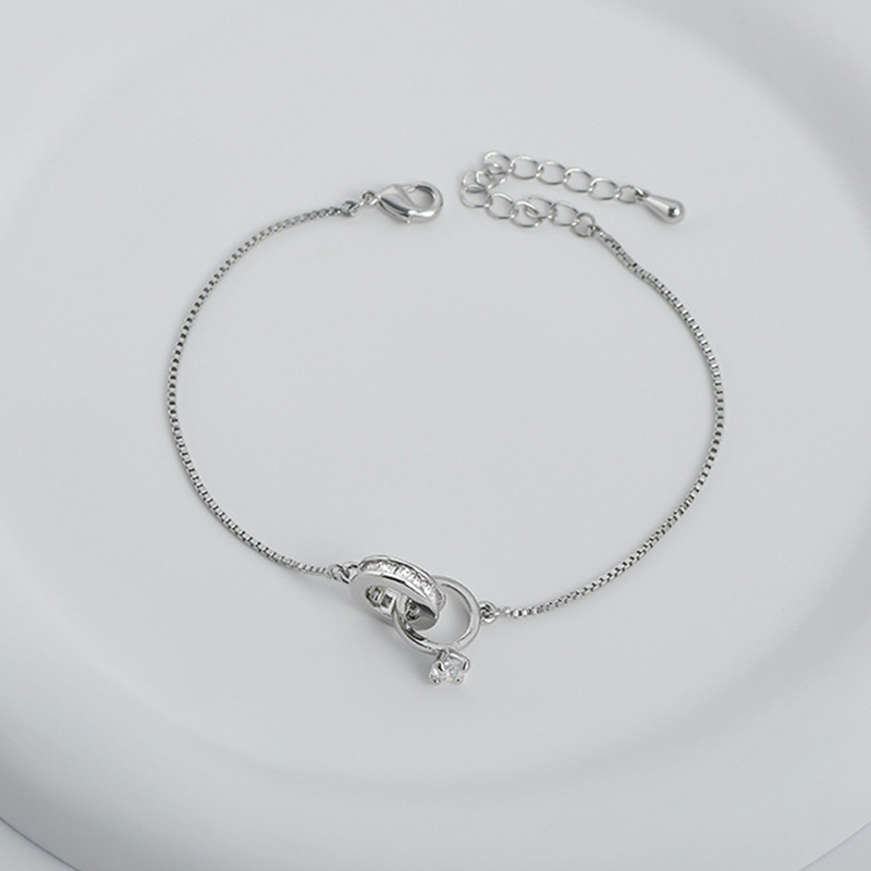 For Wife - S925 I Love You Forever And Always Interlocking Diamond Bracelet