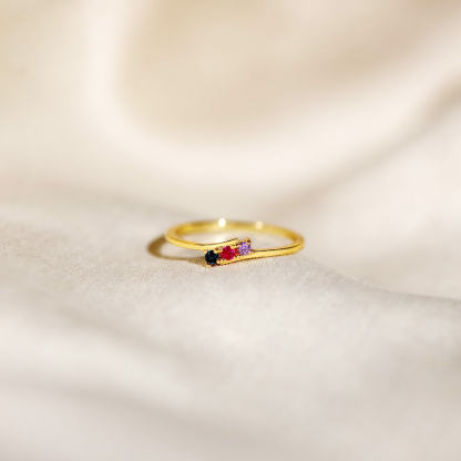 For Mother - Golden Route Birthstone Custom Ring