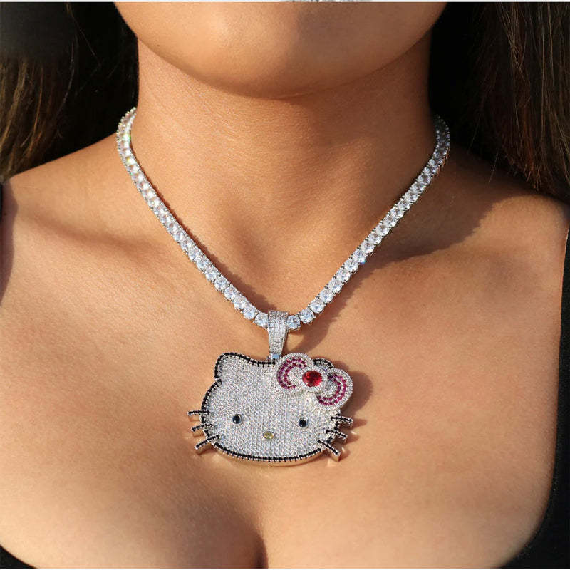 S925 Hello Kitty Sparkling Necklace