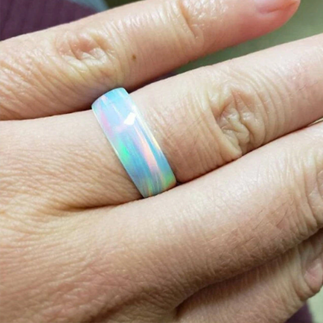 Pink Blue Opal Ring