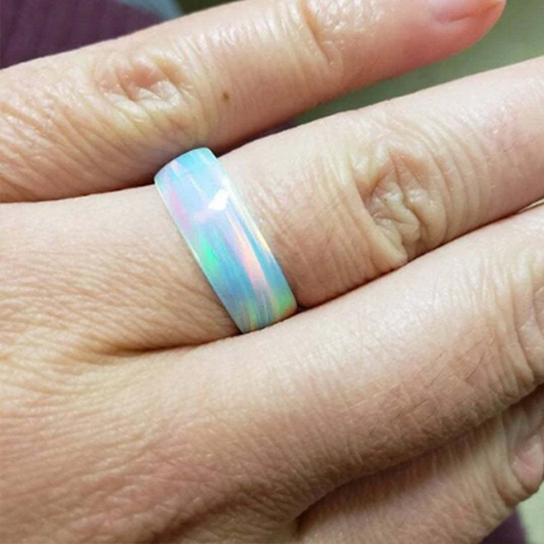 Pink Blue Opal Ring