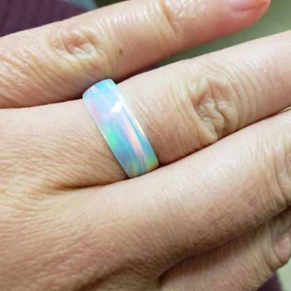 Pink Blue Opal Ring