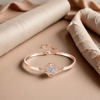 For Daughter - I Am Always With You Diamond Knot Bracelet