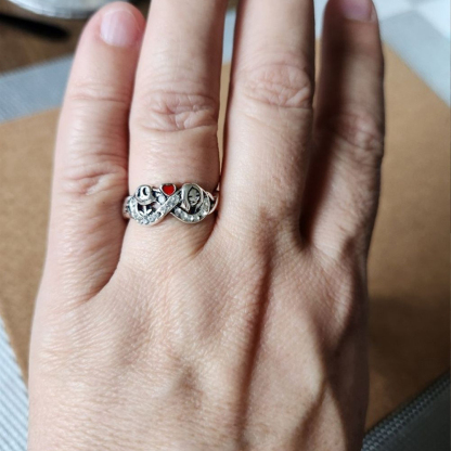 For Love - S925 I Love You Forever And Always Nightmare Jack And Sally Infinite Skeleton Ring