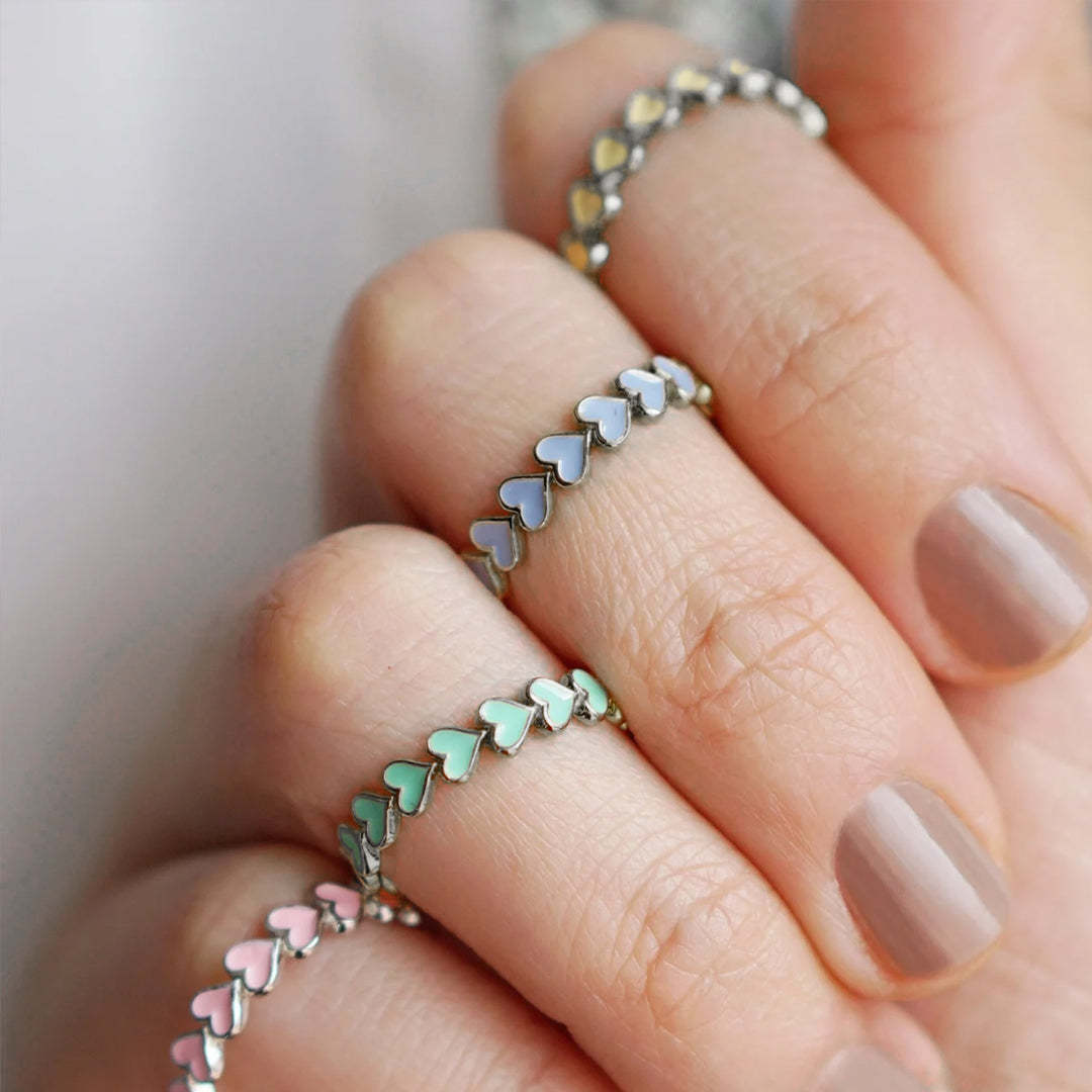 For Love - I Love You Until Infinity Runs Out Colorful Heart Ring