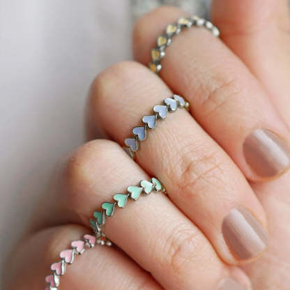 For Love - I Love You Until Infinity Runs Out Colorful Heart Ring