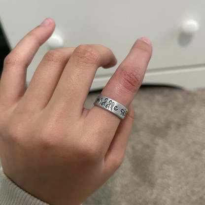 For Sister - A Sister Is God's Way Of Making Sure We Never Walk Alone Engraved Ring